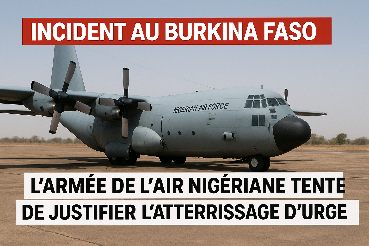 Atterrissage au Burkina Faso : L&rsquo;Armée de l&rsquo;Air Nigériane évoque un « problème technique » et un « atterrissage de précaution »
